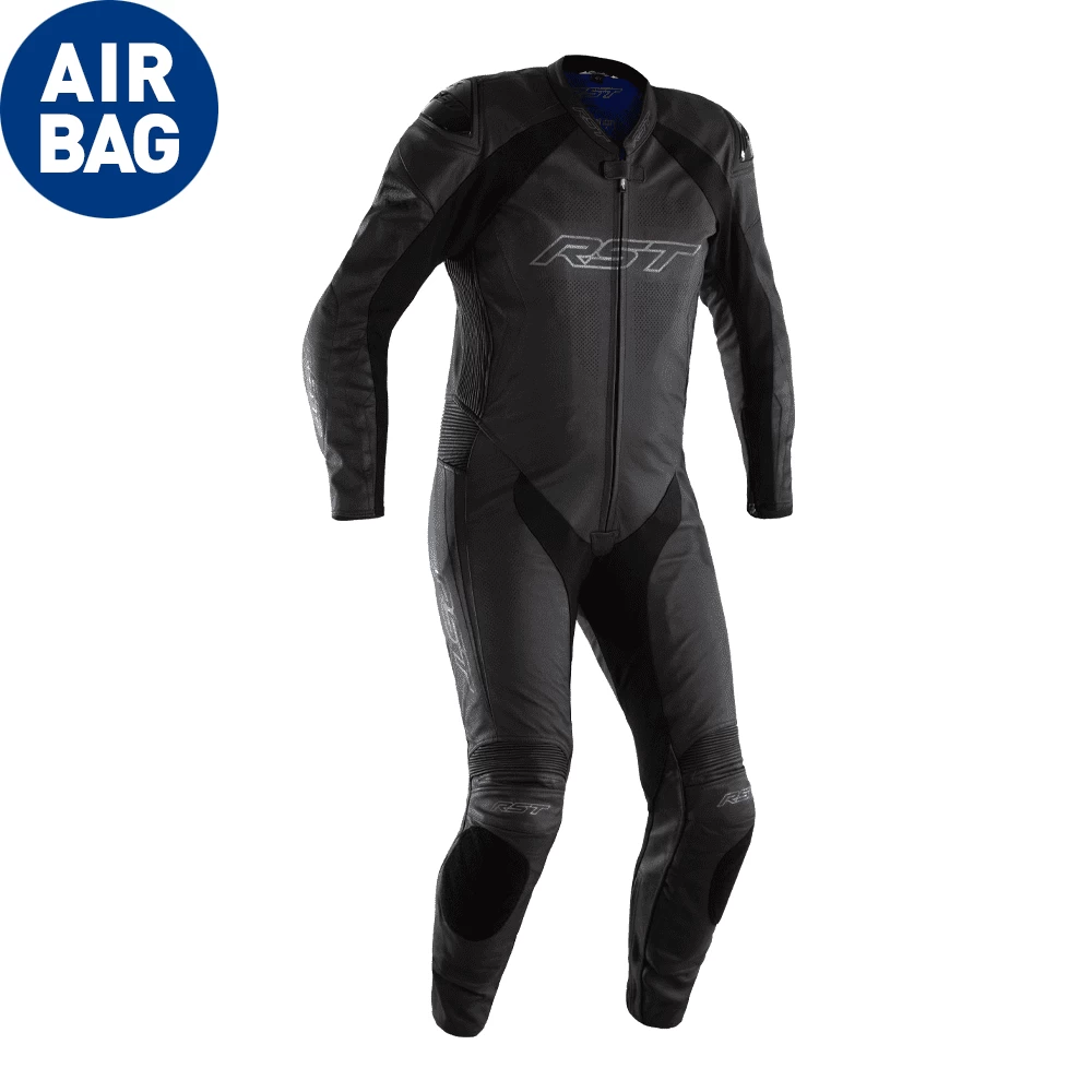 RST Podium Airbag CE Leather One Piece Suit - Black