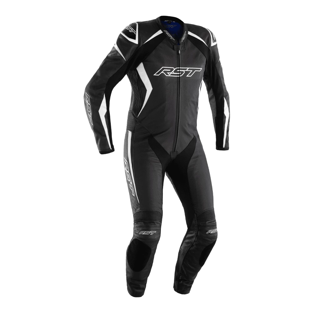 RST Podium Airbag CE Leather One Piece Suit - White/Black - Image 2