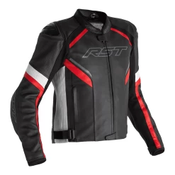 RST Sabre CE Leather Jacket - Black / White / Red