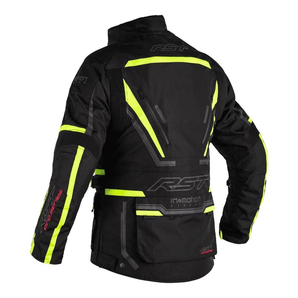RST Pro Series Paragon 6 CE Ladies Airbag Textile Jacket - Black / Flo Yellow - Image 3
