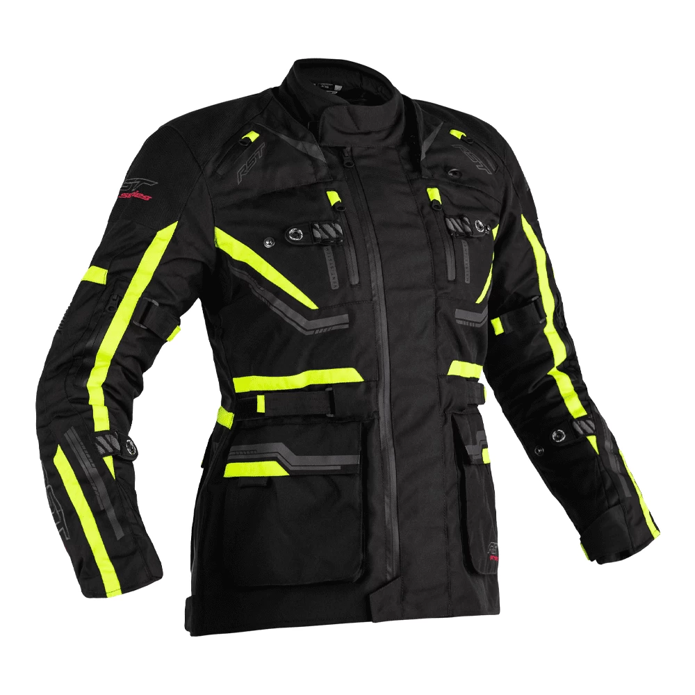 RST Pro Series Paragon 6 CE Ladies Airbag Textile Jacket - Black / Flo Yellow - Image 2