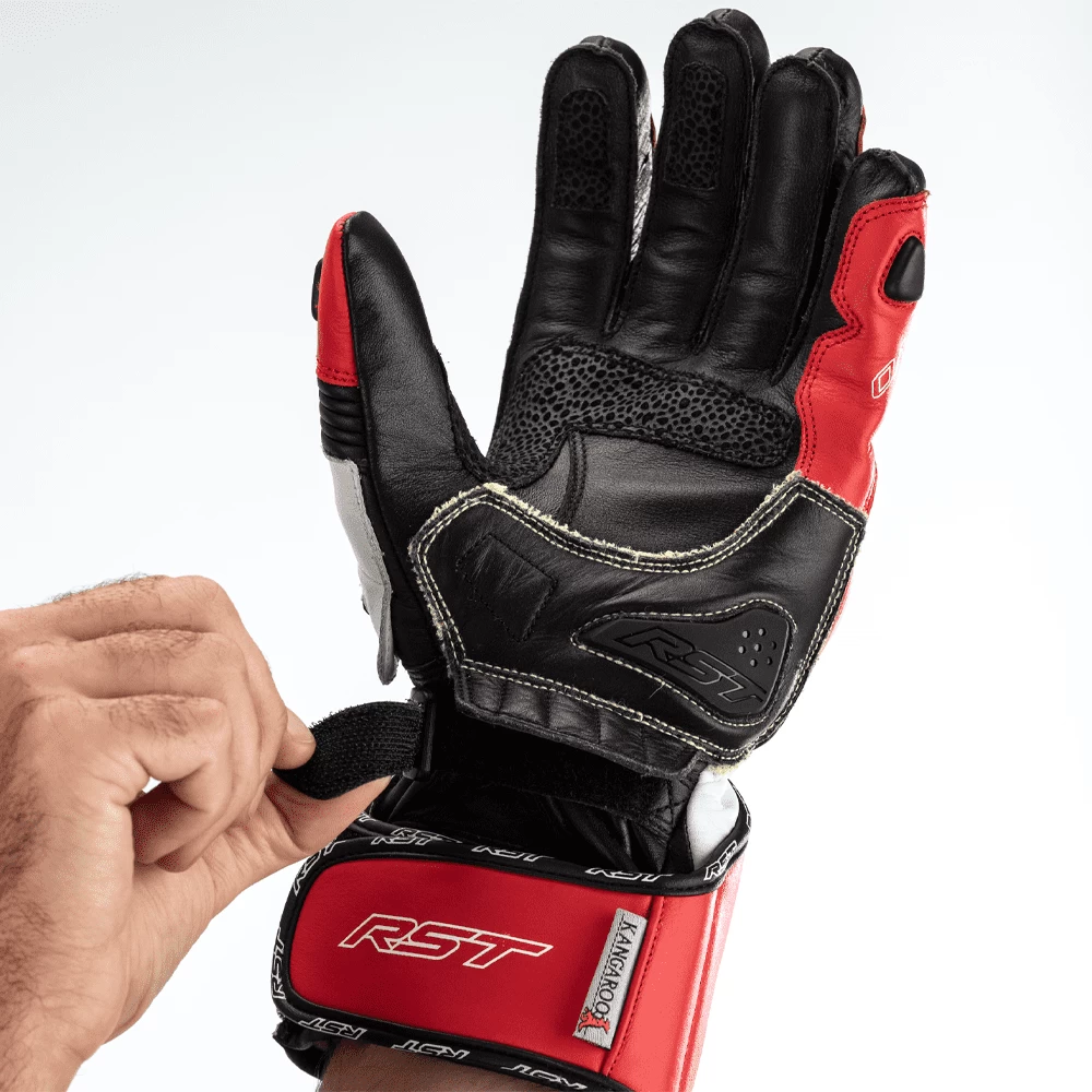 RST Tractech Evo 4 CE Leather Gloves - Red - Image 4