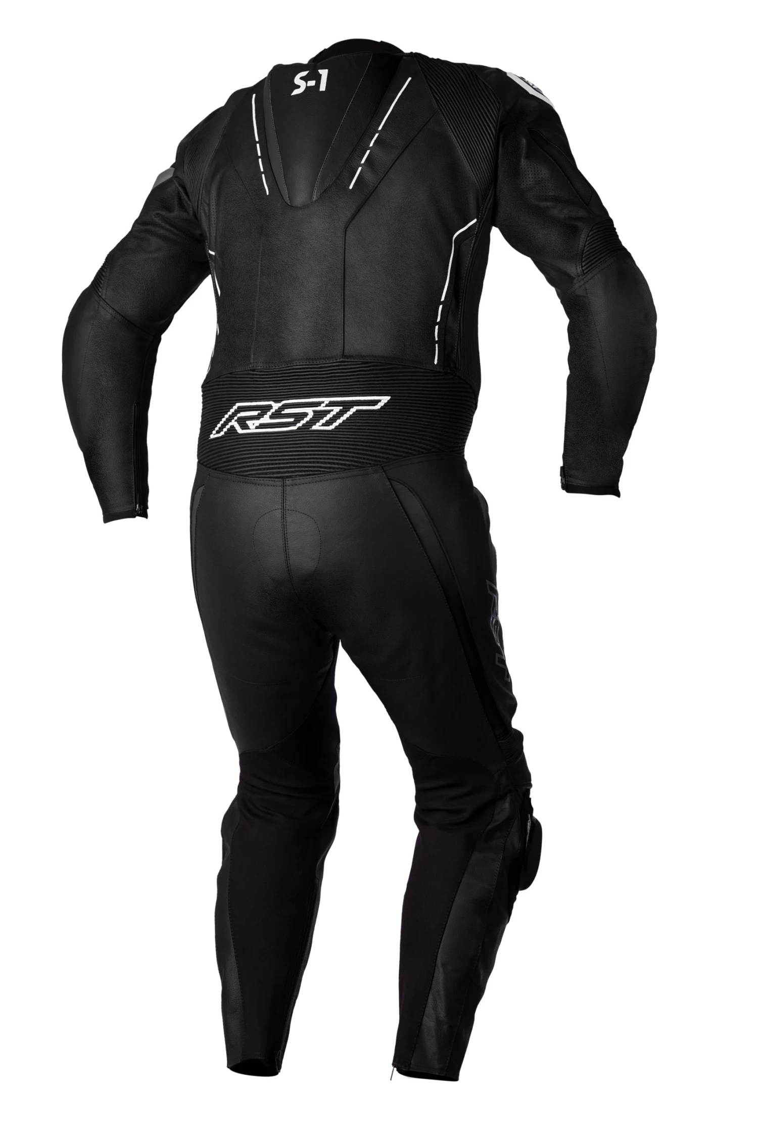 RST S1 CE Leather Suit - Black / Black / White - Image 2