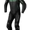 RST S1 CE Leather Suit - Black / Grey / Neon Green