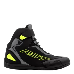 RST Sabre CE Microfibre Motorcycle Trainers - Black / Grey / Flo Yellow