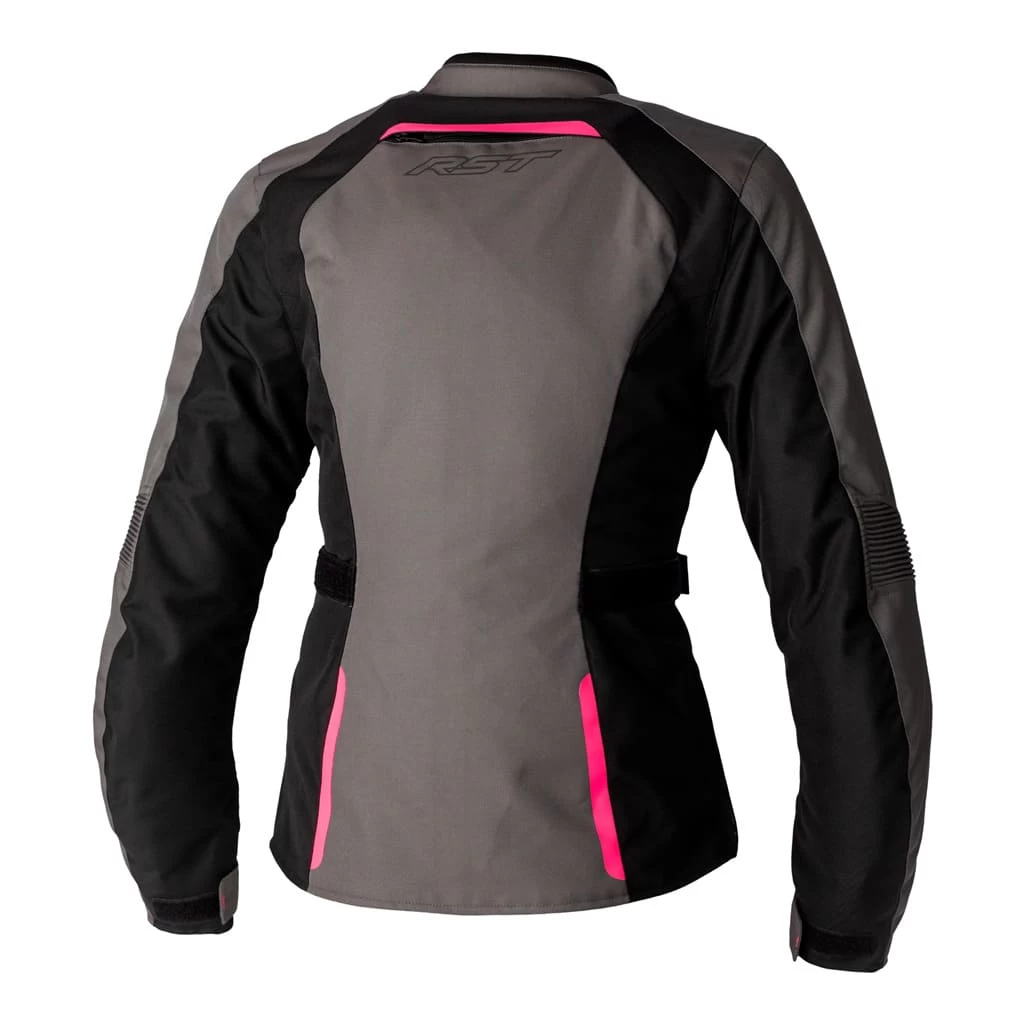 RST Ava CE Ladies Textile Jacket - Black / Neon Pink - Image 2
