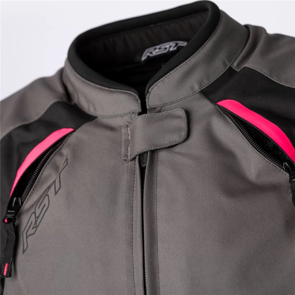 RST Ava CE Ladies Textile Jacket - Black / Neon Pink - Image 3