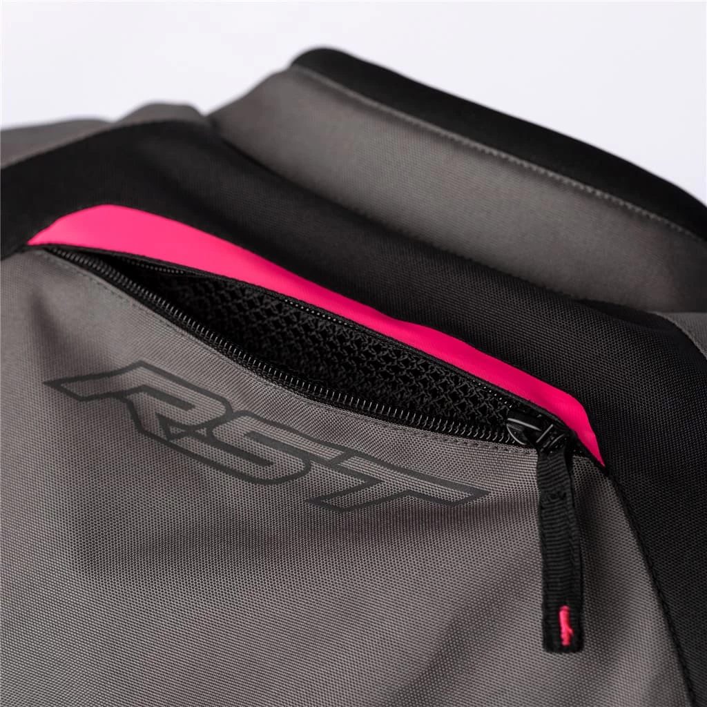 RST Ava CE Ladies Textile Jacket - Black / Neon Pink - Image 4