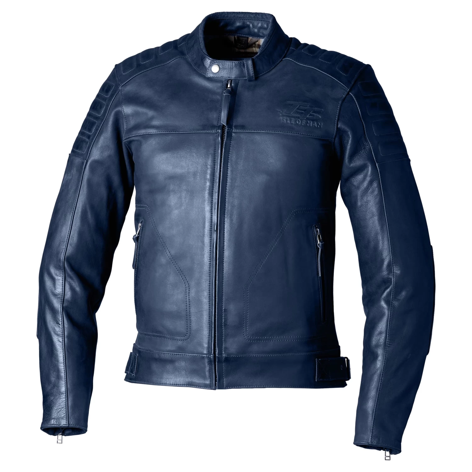 RST Isle Of Man TT Brandish 2 CE Leather Jacket - Petrol Blue
