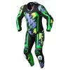 RST Pro Series Evo Airbag CE Leather One Piece Suit - Neon Green/Purple Bolt