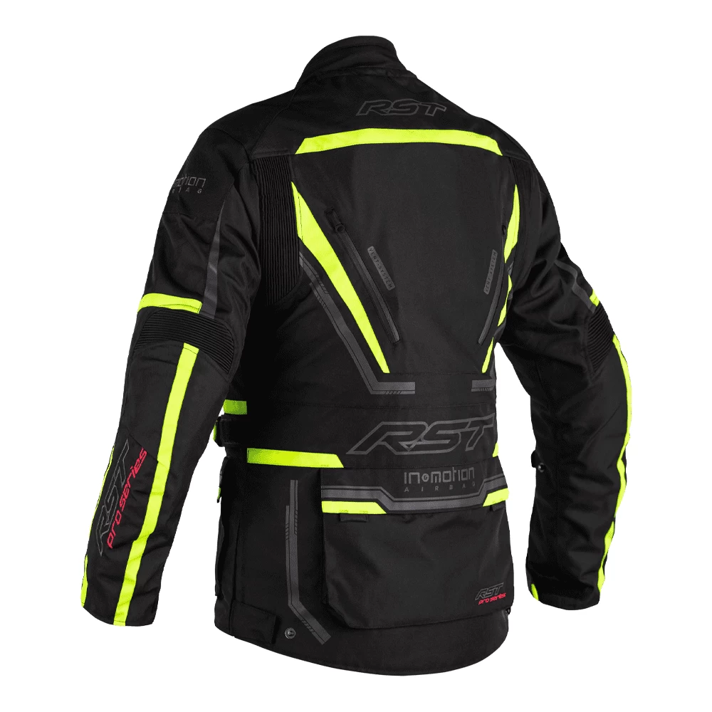 RST Pro Series Paragon 6 CE Ladies Airbag Textile Jacket - Black / Flo Yellow - Image 4
