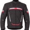 Duchinni Mistral CE Mesh Textile Motorcycle Jacket - Black/Red