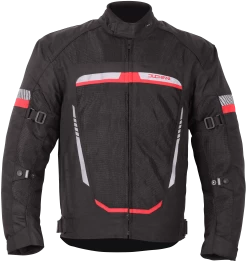 Duchinni Mistral CE Mesh Textile Motorcycle Jacket - Black/Red