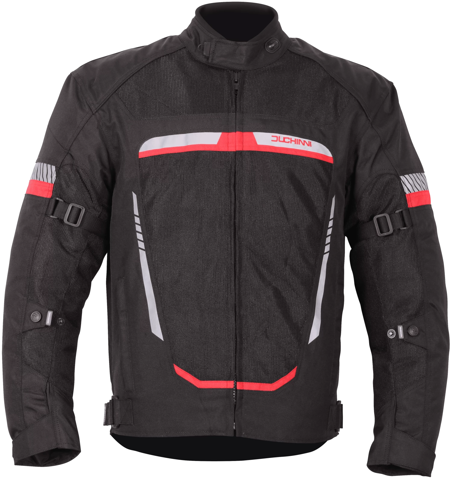 Duchinni Mistral CE Mesh Textile Motorcycle Jacket - Black/Red