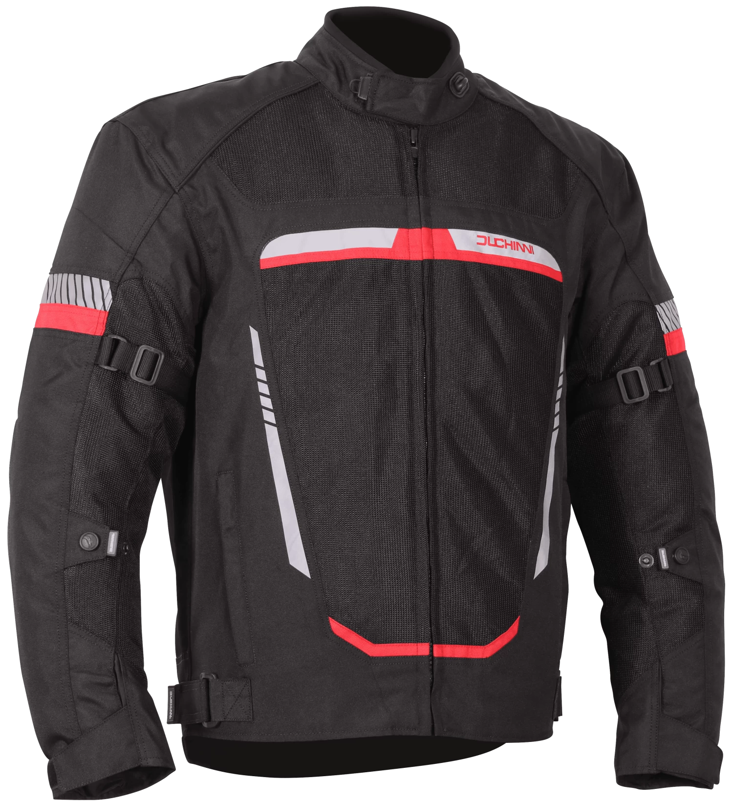Duchinni Mistral CE Mesh Textile Motorcycle Jacket - Black/Red - Image 3