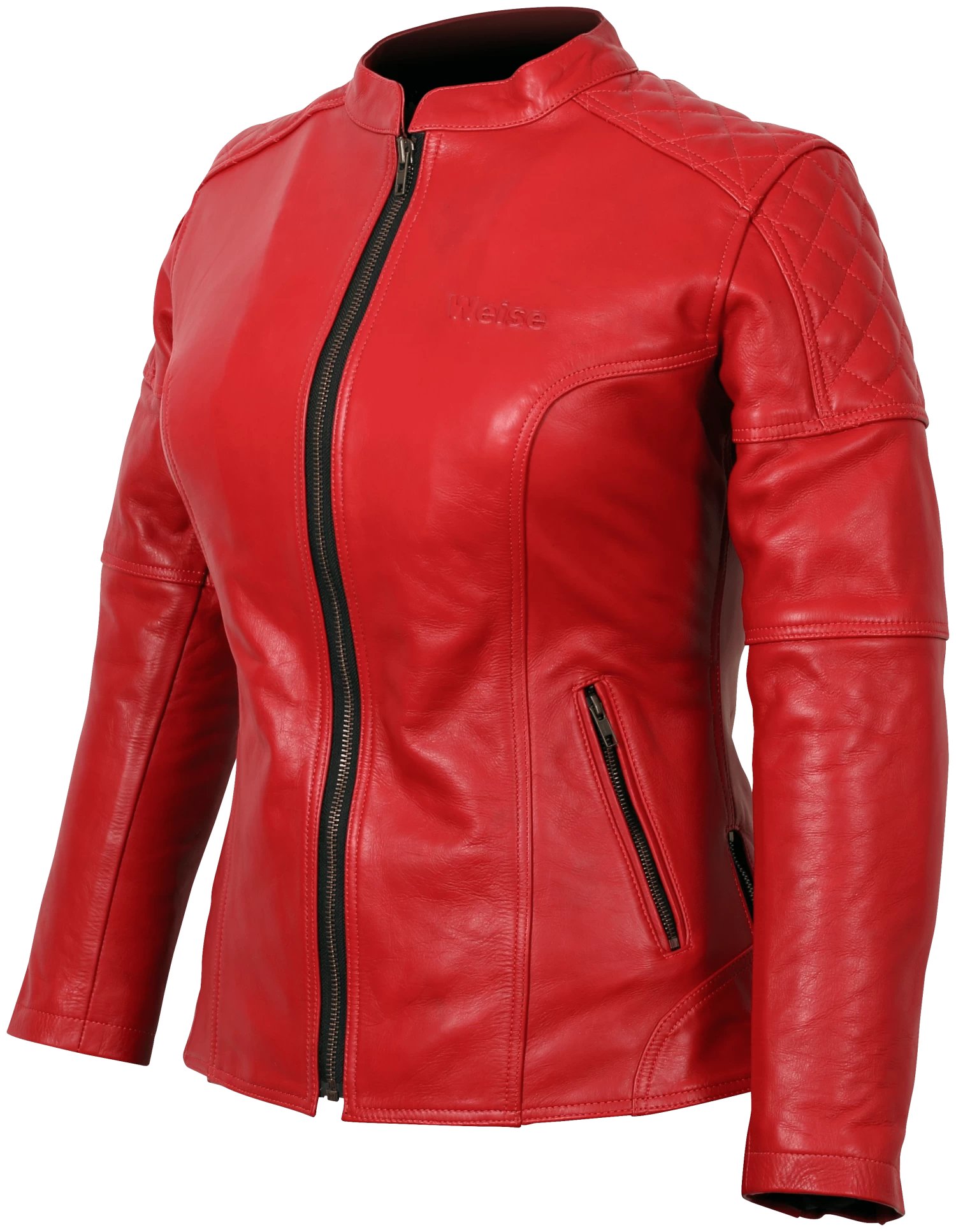 Weise Earhart Ladies Leather Jacket - Red - Image 2