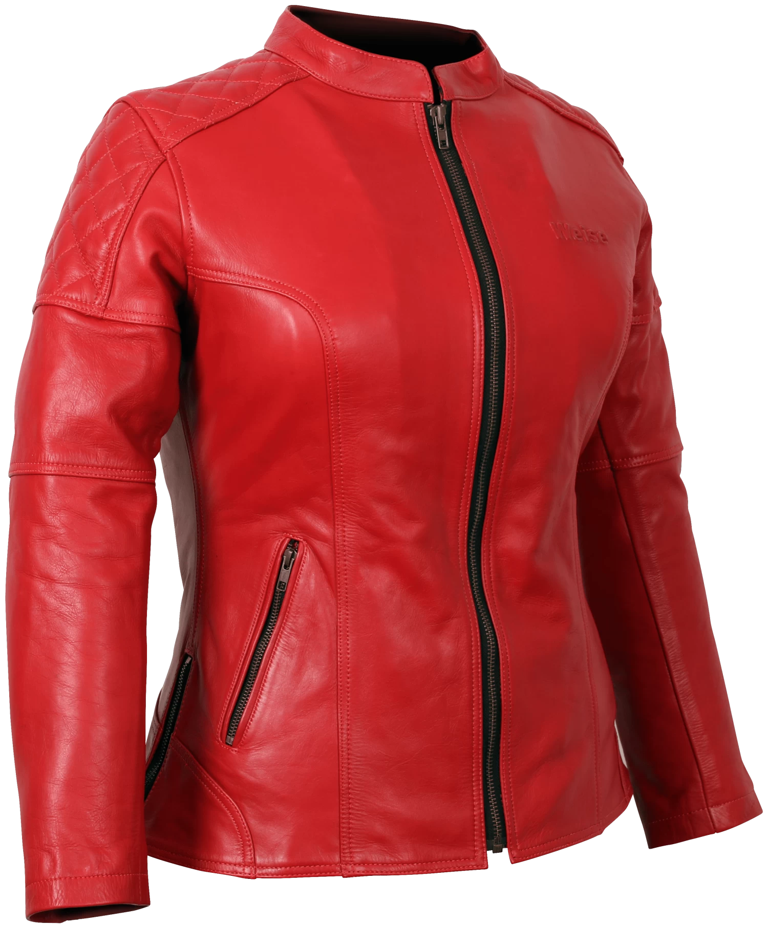 Weise Earhart Ladies Leather Jacket - Red - Image 3