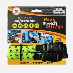 ROK Straps - Pack Stretch Straps - Hi Vis Green / Black